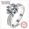 Lose Money Promotion 100% 925 Sterling Silver Rings Jewelry Luxury 8mm 2 Carat CZ Diamant Zircon Wedding Rings For Women YH012