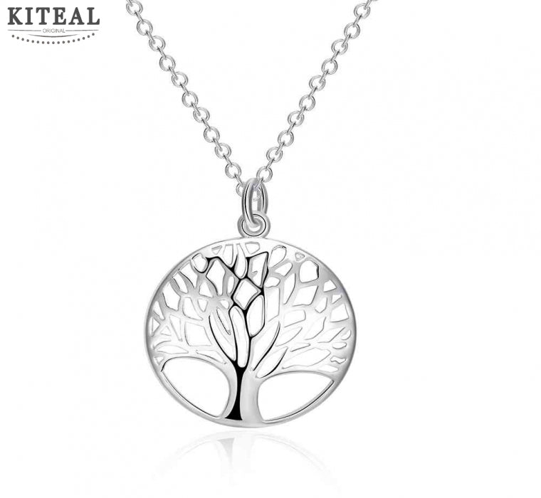 Lose Money Promotions! 925 jewelry silver color necklaces & pendants The tree of life collares populares joias SMTN802