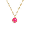 Lost Lady Sweater Smiley Face Pendant Necklace Double-Sided Clavicle Alloy Chain Women&#39;s Party Jewelry Gifts