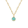Lost Lady Sweater Smiley Face Pendant Necklace Double-Sided Clavicle Alloy Chain Women&#39;s Party Jewelry Gifts