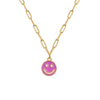 Lost Lady Sweater Smiley Face Pendant Necklace Double-Sided Clavicle Alloy Chain Women&#39;s Party Jewelry Gifts