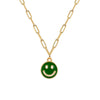 Lost Lady Sweater Smiley Face Pendant Necklace Double-Sided Clavicle Alloy Chain Women&#39;s Party Jewelry Gifts