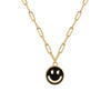Lost Lady Sweater Smiley Face Pendant Necklace Double-Sided Clavicle Alloy Chain Women&#39;s Party Jewelry Gifts