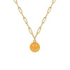 Lost Lady Sweater Smiley Face Pendant Necklace Double-Sided Clavicle Alloy Chain Women&#39;s Party Jewelry Gifts