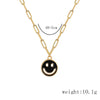 Lost Lady Sweater Smiley Face Pendant Necklace Double-Sided Clavicle Alloy Chain Women&#39;s Party Jewelry Gifts