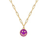 Lost Lady Sweater Smiley Face Pendant Necklace Double-Sided Clavicle Alloy Chain Women&#39;s Party Jewelry Gifts