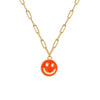 Lost Lady Sweater Smiley Face Pendant Necklace Double-Sided Clavicle Alloy Chain Women&#39;s Party Jewelry Gifts