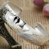 Lotus Buddhist Bracelet Rush Cuff Silver Colour Bangle  Quality Jewelry  Offers Christmas GaaBou