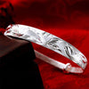 Lotus Carp Lucky 925 Stamp Silver Color Bracelet Bangle For Women  Wedding Cuff Jewelry Girl Christmas Gift
