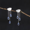 925 Sterling Silver Dangle Drop Earrings for Women Crystal Cloud Rain Tassel Earings Minimalist Jewelry Valentines Day