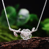Genuine 925 Sterling Silver Handmade Designer Fine Jewelry Flower in the Rain Necklace with Pendant for Women Collier