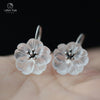 Natural Crystal 925 Sterling Silver Earrings for women Flower Plant Wedding Hook Drop Dangling Earing Fashion Jewelry