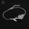 Real 925 Sterling Silver Bracelet for Women Unique Natural Crystal Handmade Flower Chain Bracelet Bangle Fine Jewelry