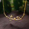 Real 925 Sterling Silver Handmade Designer Fine Jewelry Cute Bird on Branches Necklace with Pendant for Women Collier