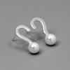 Real 925 Sterling Silver Handmade Designer Fine Jewelry Cute Question Mark Design Drop Earrings for Women Brincos