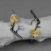 Real 925 Sterling Silver Handmade Designer Fine Jewelry Delicated Plum Blossom Flower Dangle Earrings for Women