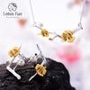 Real 925 Sterling Silver Handmade Designer Fine Jewelry Delicated Plum Blossom Flower Jewelry Set for Women