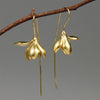 Real 925 Sterling Silver Handmade Designer Fine Jewelry Elegant Magnolia Flower Dangle Earrings for Women Brincos