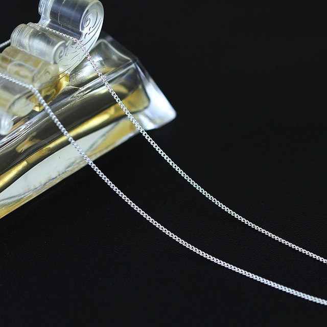 Real 925 Sterling Silver Handmade Fine Jewelry Classic Easy Match Necklace Chain without Pendant for Women Collier