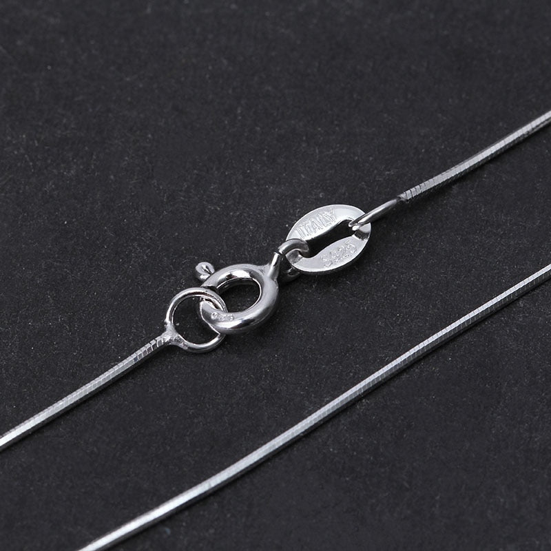 Real 925 Sterling Silver Handmade Fine Jewelry Fashion Glossy Snake Necklace Chain without Pendant for Women Collier
