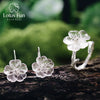 Real 925 Sterling Silver Handmade Natural Designer Fine Jewelry Flower in the Rain Fashion Jewelry Set for Women
