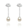 Real 925 Sterling Silver Natural Agate Creative Handmade Fine Jewelry Water Drop Lotus Drop Earrings for Women Brincos