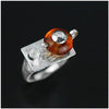 Real 925 Sterling Silver Natural Amber Original Handmade Fine Jewelry Vintage Ring Cute Teapot Rings for Women Bijoux