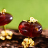 Real 925 Sterling Silver Natural Amber Stone Handmade Designer Fine Jewelry Butterfly Stud Earrings for Women Brincos