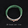 Real 925 Sterling Silver Natural Aventurine Handmade Fine Jewelry Vintage Plum Blossom Beads Bracelet for Women