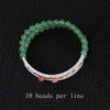 Real 925 Sterling Silver Natural Aventurine Handmade Fine Jewelry Vintage Plum Blossom Beads Bracelet for Women