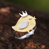 Real 925 Sterling Silver Natural Creative Handmade Designer Fine Jewelry Lovely Princess Bird Rings for Women Bijoux