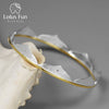 Real 925 Sterling Silver Natural Creative Handmade Fine Jewelry Minimalist Lotus Flower Bangles for Women