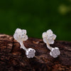 Real 925 Sterling Silver Natural Creative Handmade Fine Jewelry Unique Begonia Flowers Drop Earrings for Women Brincos