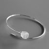 Real 925 Sterling Silver Natural Crystal Handmade Designer Fine Jewelry Fresh Bell Orchid Flower Bangle for Women