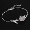 Real 925 Sterling Silver Natural Crystal Handmade Fine Jewelry Creative Flower in the Rain Design Bracelet for Women