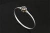 Real 925 Sterling Silver Natural Crystal Handmade Fine Jewelry Lovely Sprouting Plant Design Bangle for Women