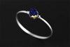 Real 925 Sterling Silver Natural Crystal Handmade Fine Jewelry Lovely Sprouting Plant Design Bangle for Women