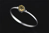 Real 925 Sterling Silver Natural Crystal Handmade Fine Jewelry Lovely Sprouting Plant Design Bangle for Women