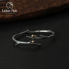Real 925 Sterling Silver Natural Original Handmade Fine Jewelry Bird on Branch Adjustable Bangle for Women Bijoux