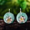 Real 925 Sterling Silver Natural Stone Creative Handmade Fine Jewelry Lotus Whispers Dangle Earrings for Women Brincos