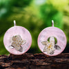 Real 925 Sterling Silver Natural Stone Creative Handmade Fine Jewelry Lotus Whispers Dangle Earrings for Women Brincos
