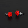 Real 925 Sterling Silver Natural Stone Creative Handmade Fine Jewelry Vintage Flower Stud Earrings for Women Brincos