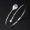 Real 925 Sterling Silver Natural Stone Handmade Designer Fine Jewelry Elegant Lotus Buds Bangles Earrings for Women