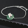 Real 925 Sterling Silver Natural Stones Creative Handmade Fine Jewelry Lotus Whispers Bracelet for Women Brincos