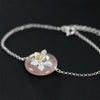 Real 925 Sterling Silver Natural Stones Creative Handmade Fine Jewelry Lotus Whispers Bracelet for Women Brincos
