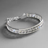 Real 925 Sterling Silver Nature Stone Bracelet Fine Jewelry Adjustable Vintage Simple Gemstone Bracelet for Women