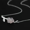 Real 925 Sterling Silver Necklaces Pendants Natural Crystal Flower Choker Necklace Crystal Statement Wedding Jewelry