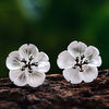 Real 925 Sterling Silver Stud Earring Natural Crystal Handmade Fine Jewelry Flower in the Rain Stud Earrings for Women