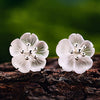Real 925 Sterling Silver Stud Earring Natural Crystal Handmade Fine Jewelry Flower in the Rain Stud Earrings for Women