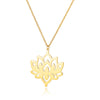 Lotus Pendant Necklace for Women Stainless Steel Flower Necklaces 2023 Trend Yoga Chakra Jewerly Christmas Gift collares mujer